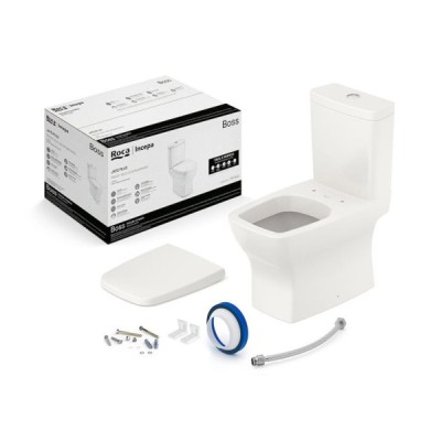 Kit De Bacia Com Caixa Acoplada Com Assento Termofixo E Itens De Instalação Boss 1897230651108