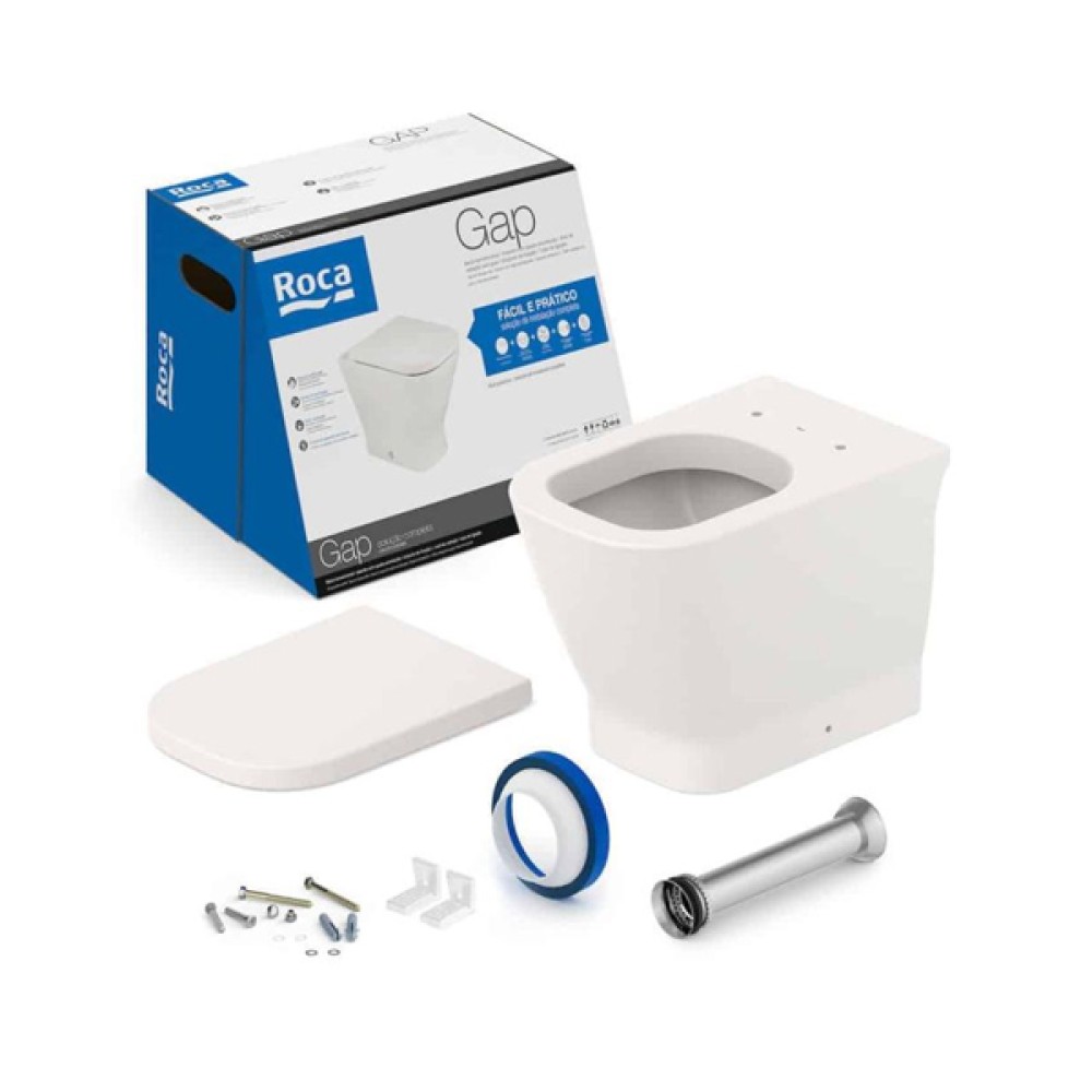 Kit Bacia Convencional e Itens De Instalação Gap Beige C323727011 - Roca