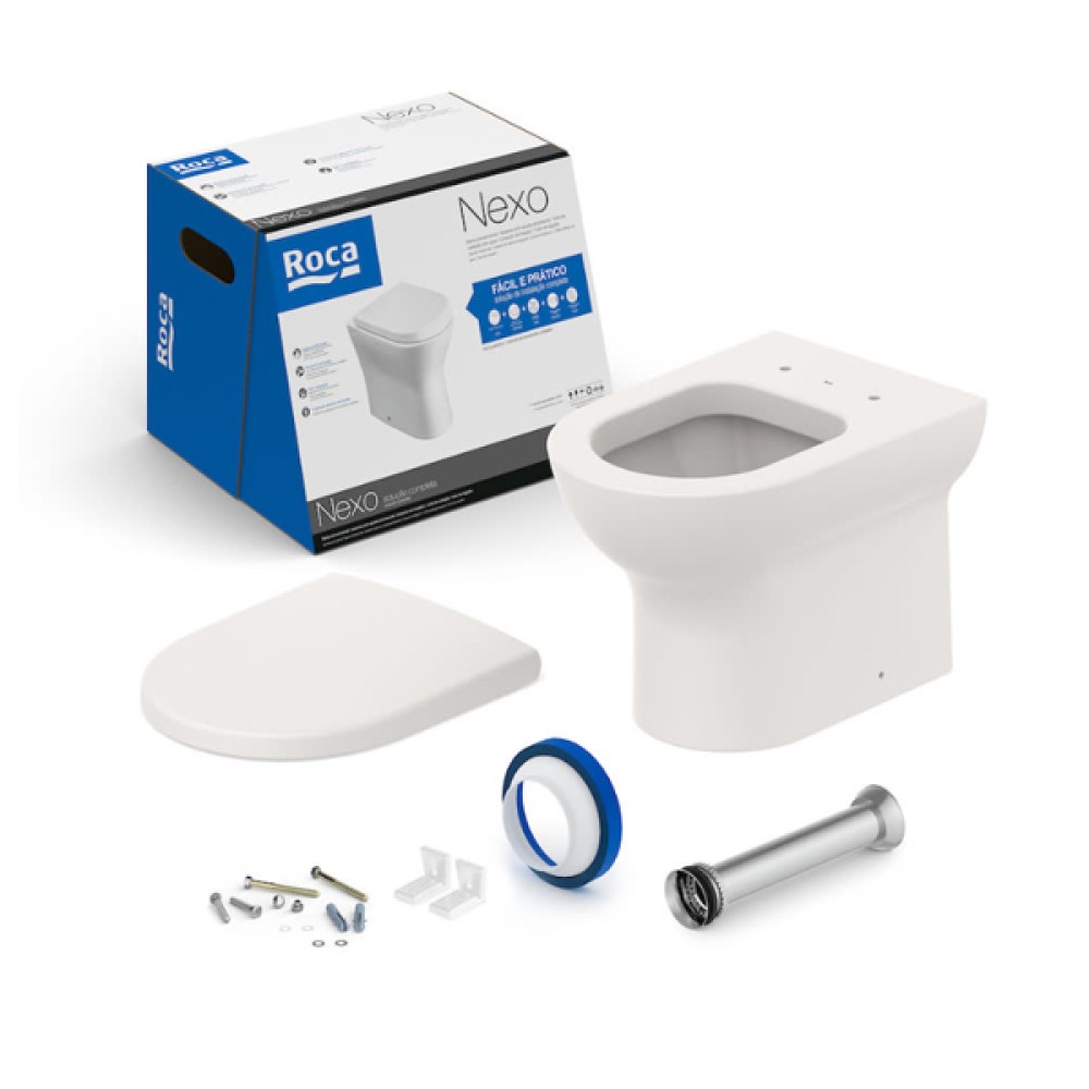 Kit Bacia Convencional Completo Assento Termofixo Nexo Beige C343727011 - Roca
