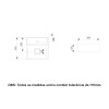 Cuba Apoio 350X350mm com Mesa T8 Terra Café A32787W660 - Roca - vista 4