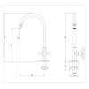 Torneira Cozinha de Mesa com Bica Móvel e Arejador Articulado Cross Cromado B5008F6CRB - Roca - vista 6
