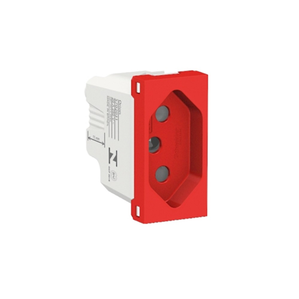 Módulo Tomada 2P+T 20A 250V Vermelha Orion S70203134 - Schneider