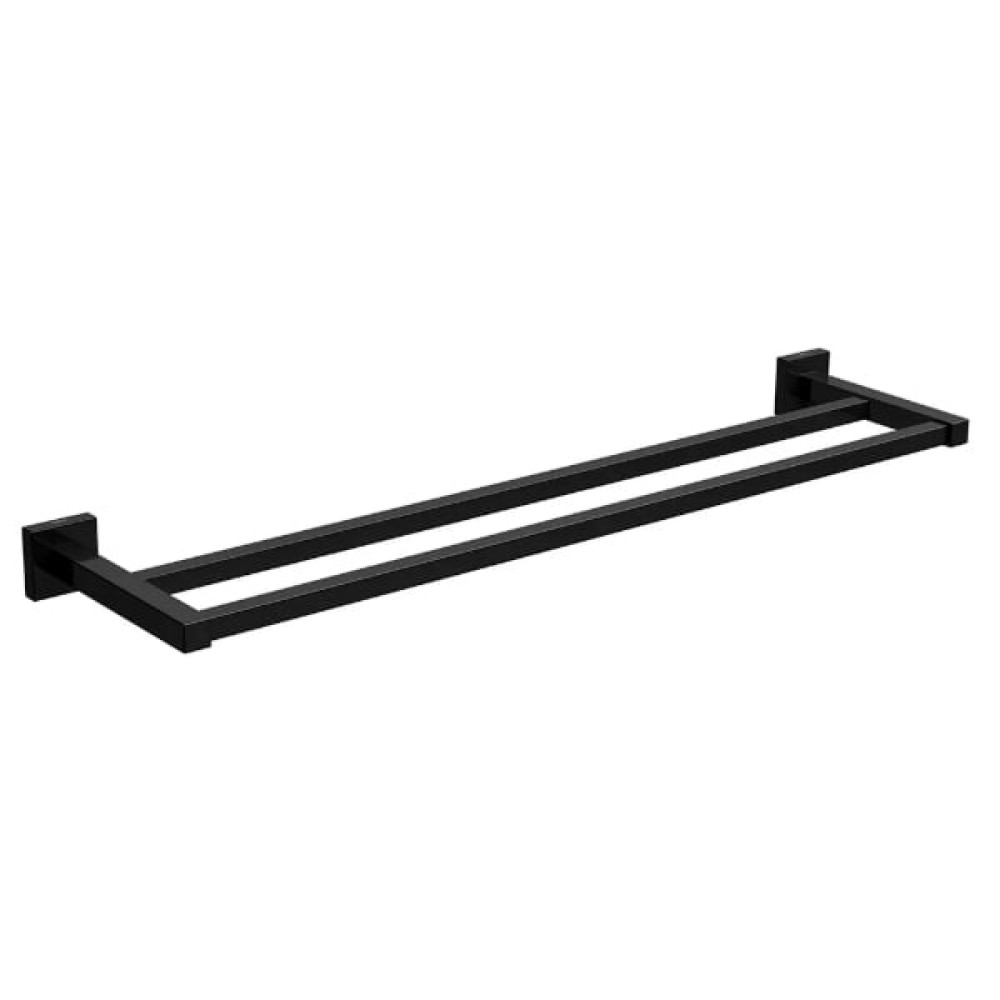 Porta Toalha Duplo Quadratta Black Matte 2042.BL83.MT - Deca