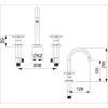 Misturador Para Lavatório De Mesa 3 Furos Bica Alta Com Válvula Cross B5002F6CRB - Celite - vista 2