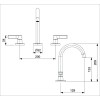 Misturador Para Lavatório De Mesa 3 Furos Bica Alta Com Válvula Lix B5002F7CRB - Celite - vista 2