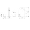 Misturador Para Lavatorio De Mesa 3 Furos Bica Alta Com Valvula De Escoamento Fit B5004CNCRB - Celite - vista 2