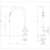 Torneira Para Cozinha De Mesa Com Bica Móvel E Arejador Articulado Cross B5008F6CRB - Celite - vista 2