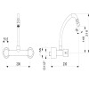 Misturador Para Cozinha De Parede Bica Móvel Com Arejador Articulado Fit B5009CNCRB - Celite - vista 2