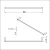 Toalheiro Em Barra 600Mm Flow Preto Matte B5043F30R0 - Celite - vista 2