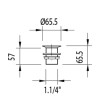 Válvula De Escoamento Para Tanque 1.1/4" Sem Ladrão Com Tampa Plástica B5829C5CR3 - Celite - vista 2