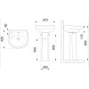 Lavatório Para Coluna 470X425 Furo Central Sem Ladrão Zip 1460070011100 - Incepa - vista 2