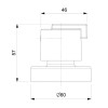 Acabamento de Registro Singles One Black Matte Base Deca Pequeno A5A817FNBC - Roca - vista 4