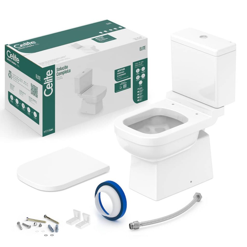 Kit De Bacia Com Caixa Acoplada E Itens De Instalação 1747230010300 - Celite