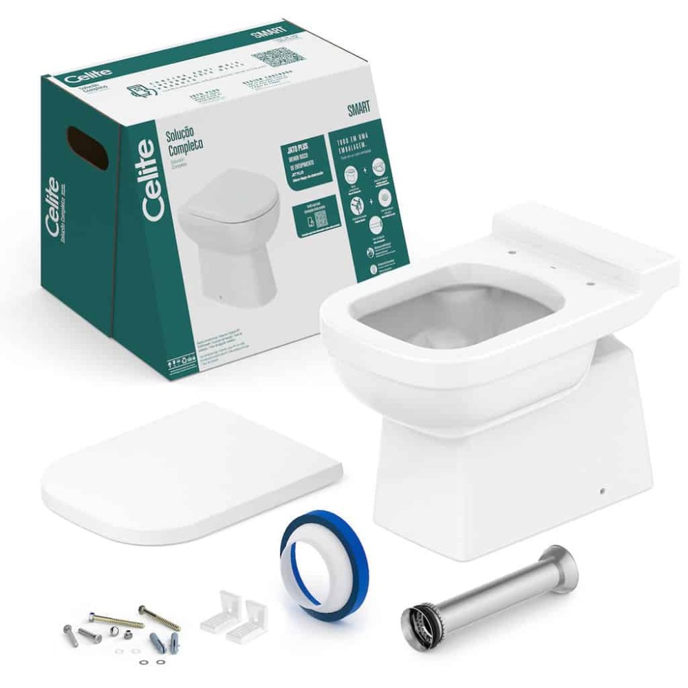 Kit De Bacia Convencional E Itens De Instalação Elite 1747270010300 - Celite