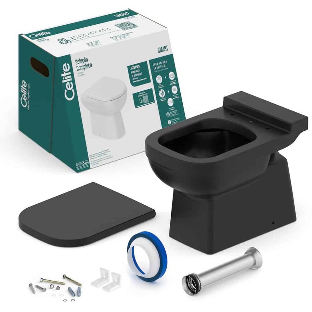 Kit De Bacia Convencional, Assento Termofixo E Complementos De Instalação Elite 1747270080300 - Celite