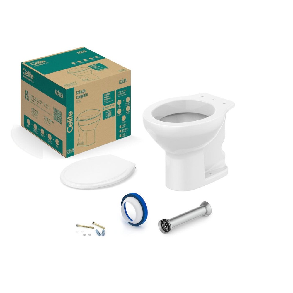 Kit De Bacia Convencional E Itens De Instalação Azálea 1917270011300 - Celite