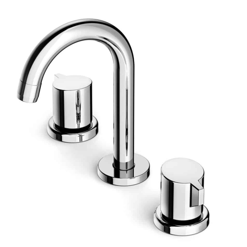 Misturador Para Lavatorio De Mesa 3 Furos Bica Alta Com Valvula De Escoamento Fit B5004CNCRB - Celite