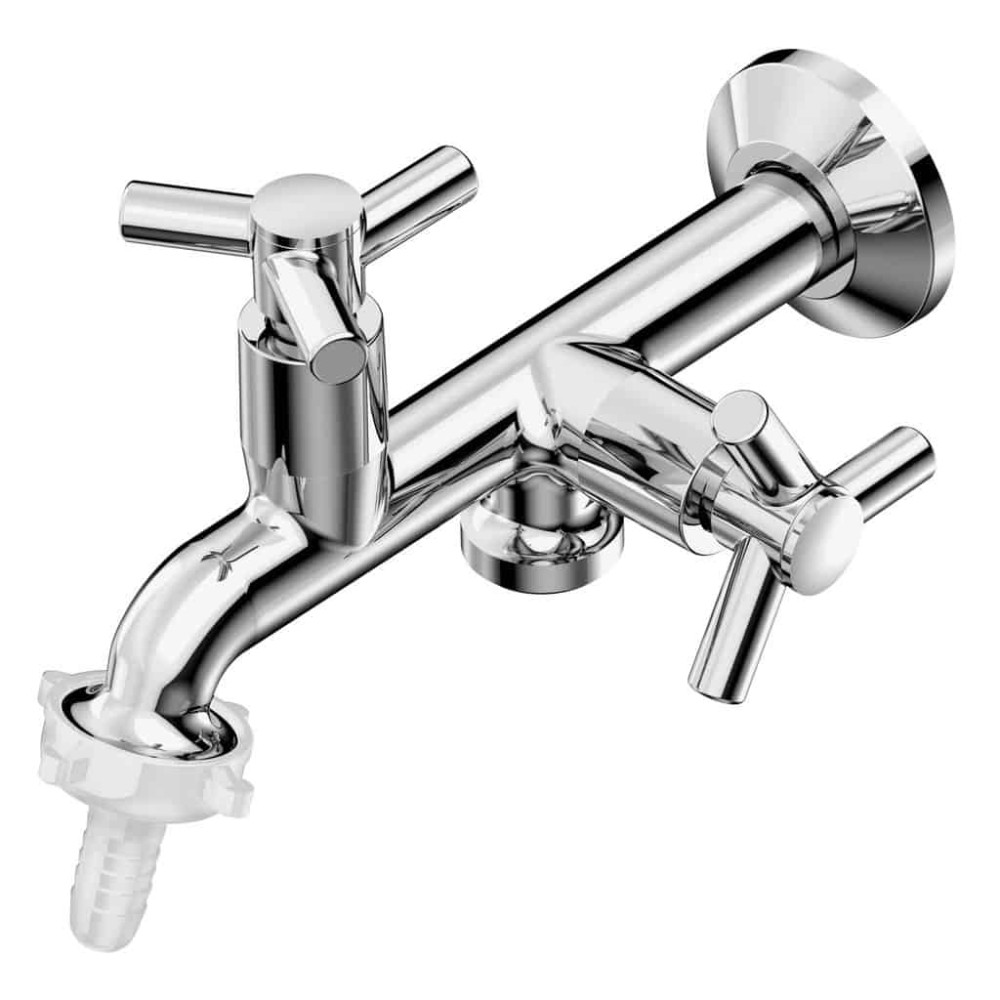 Torneira De Parede Para Tanque E Máquina Com Bico União Plástico One B5006CKCR3 - Celite