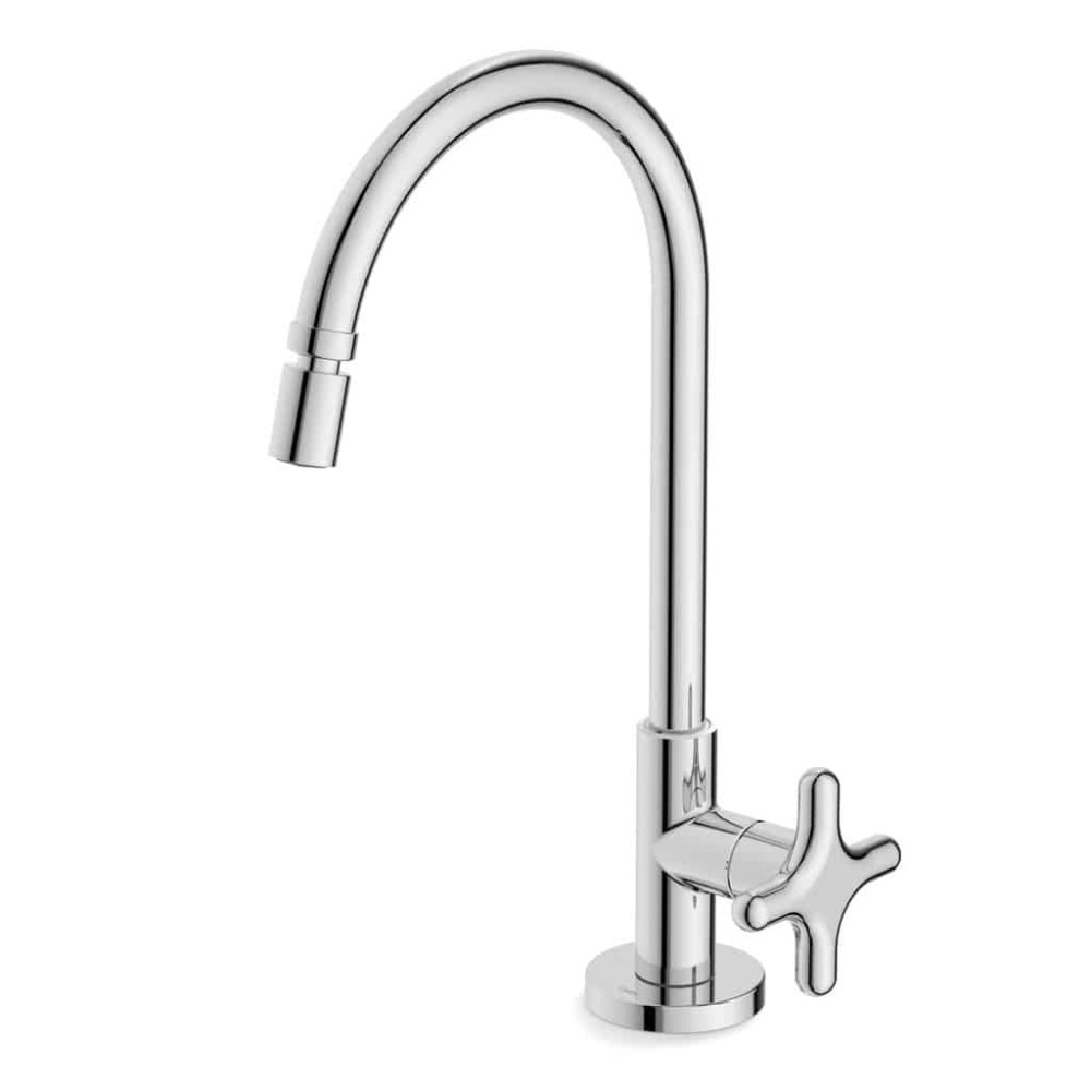 Torneira Para Cozinha De Mesa Com Bica Móvel E Arejador Articulado Cross B5008F6CRB - Celite