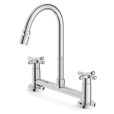 Misturador para Cozinha Mesa com Bica Móvel e Arejador Articulado Cross Cromado B5010F6CRB - Roca