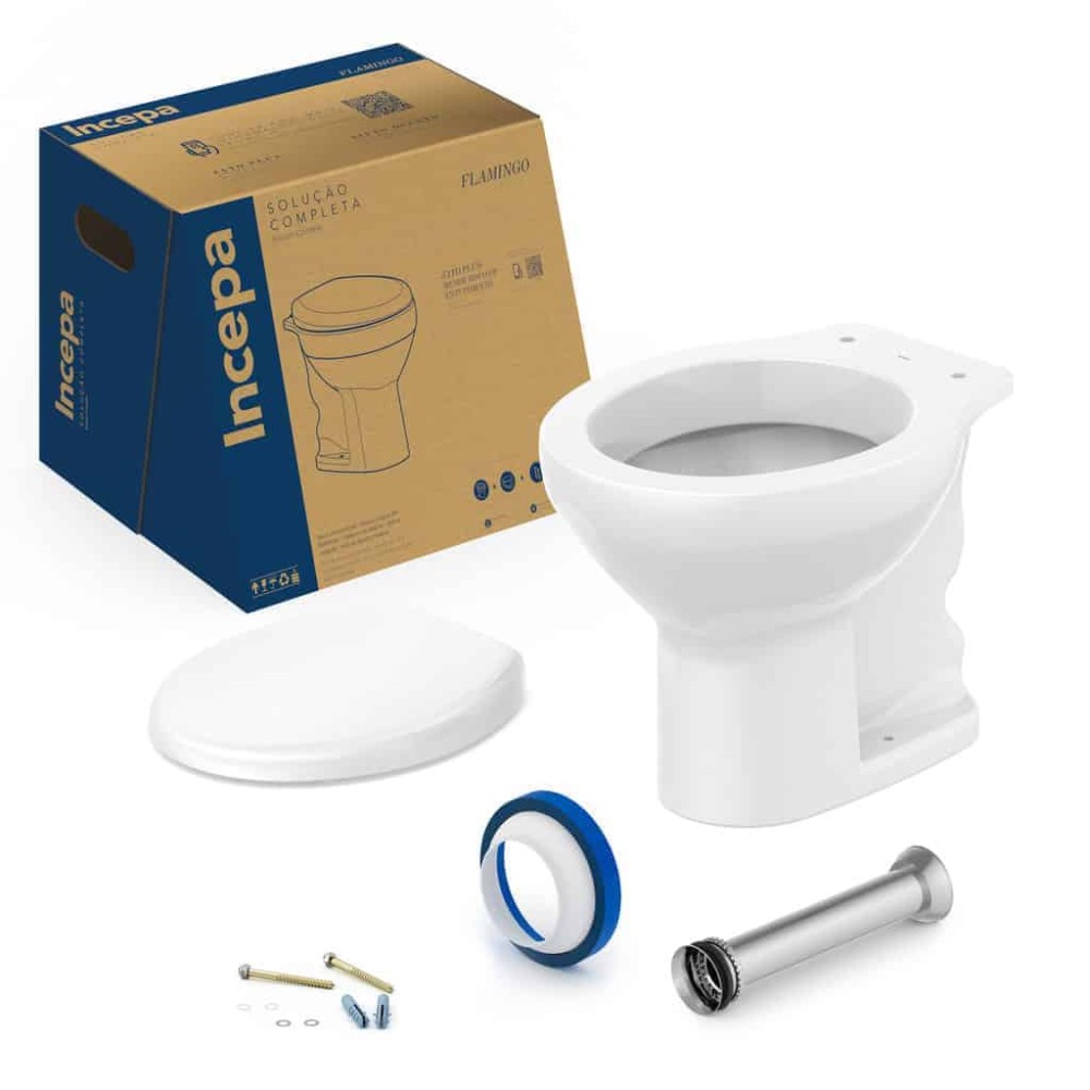 Kit De Bacia Convencional E Itens De Instalação Flamingo 1117270010100 - Incepa