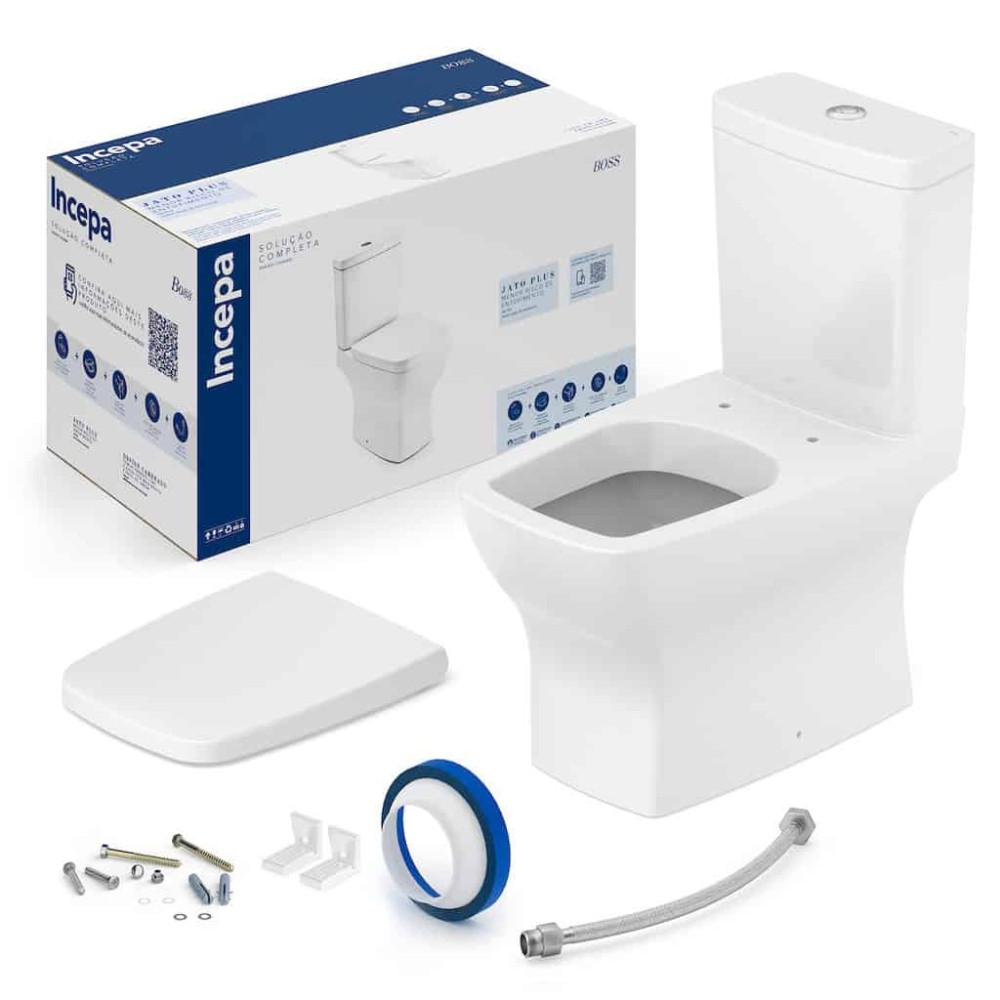 Kit De Bacia Com Caixa Acoplada E Itens De Instalação Boss 1897230010100 - Incepa