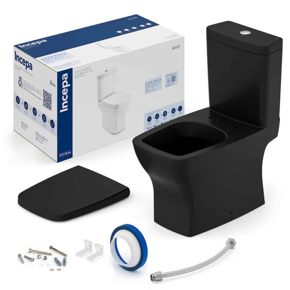 Kit De Bacia Com Caixa Acoplada Com Assento Termofixo E Itens De Instalação Boss 1897230081108 - Incepa
