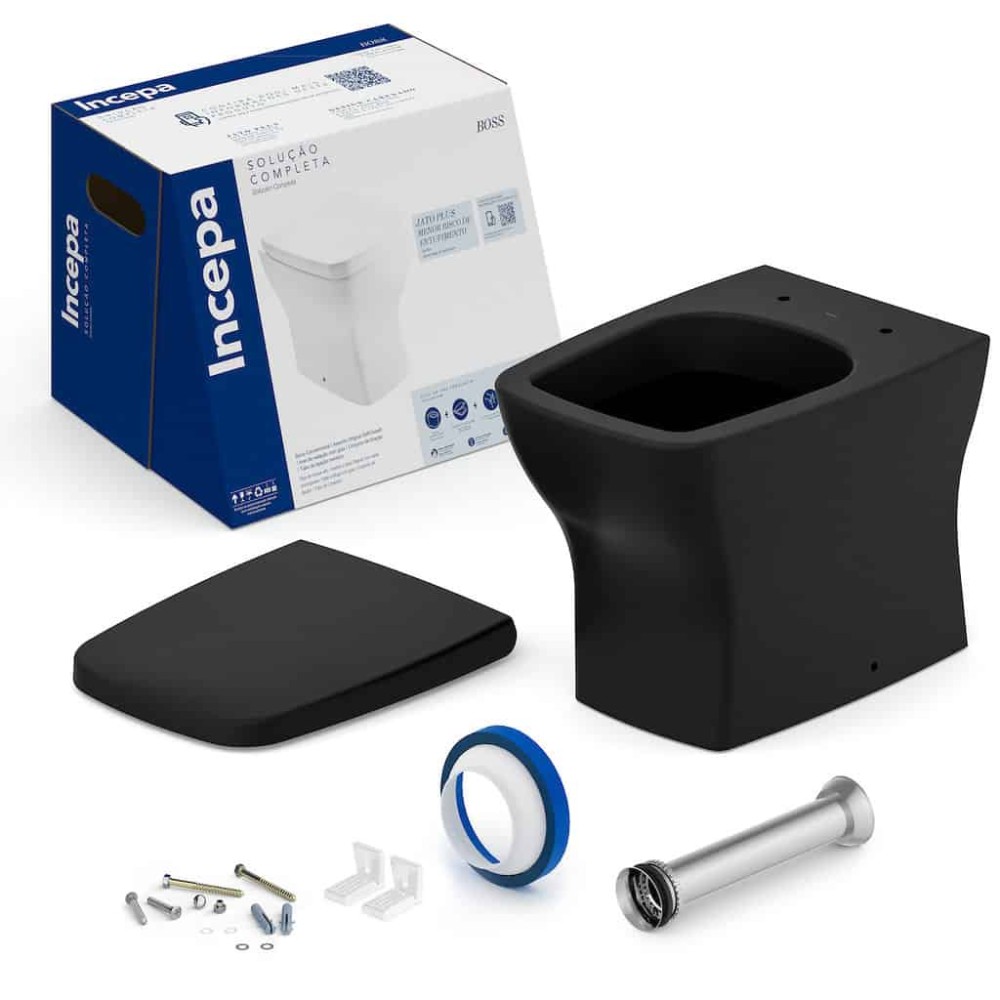 Kit De Bacia Convencional Com Assento Termofixo E Itens De Instalação Boss 1897270080108 - Incepa