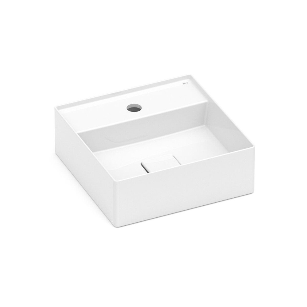 Cuba Apoio 350X350mm com Mesa T8 Terra Branco Brilhante A32787W000 - Roca