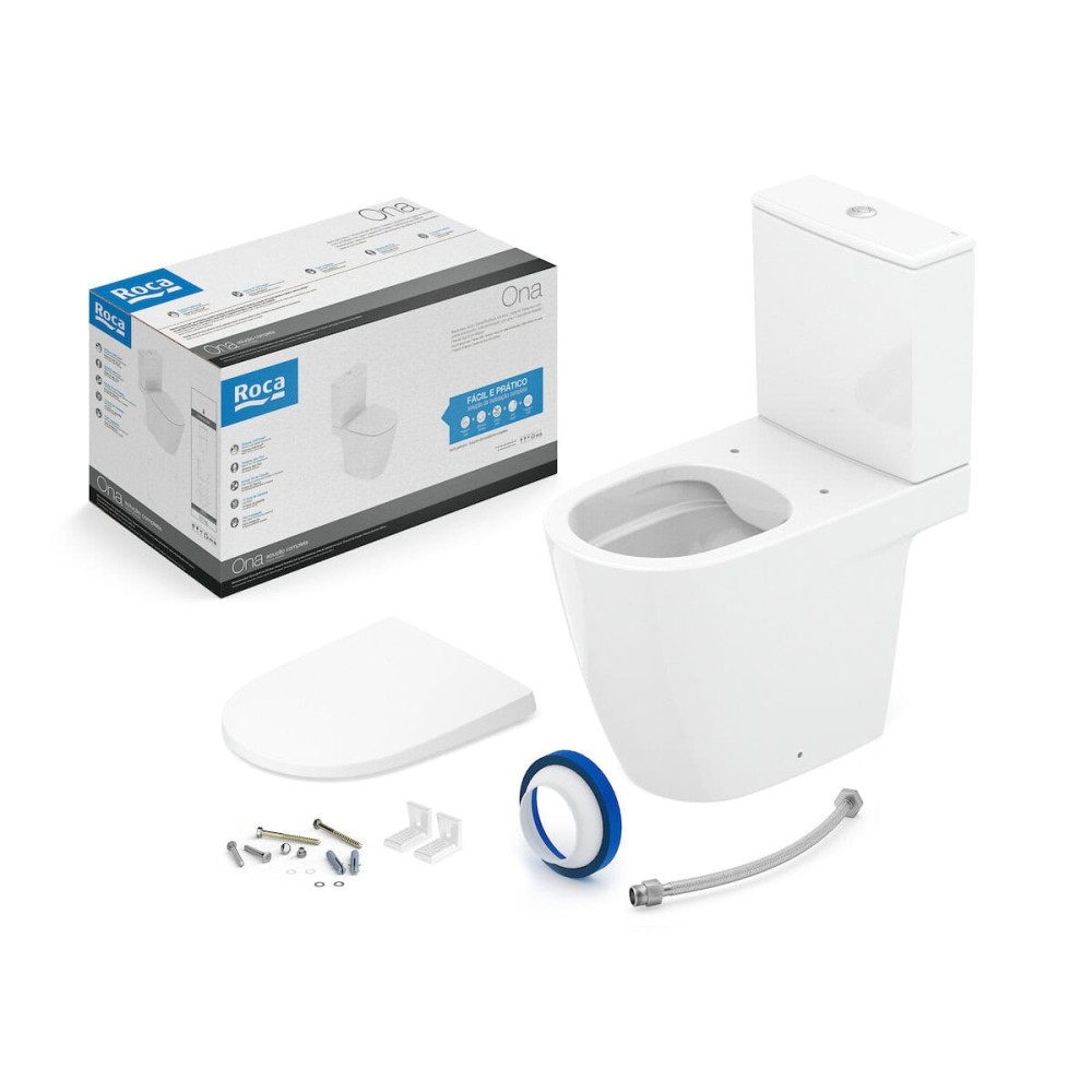 Kit Bacia Caixa Acoplada Completo Assento Termofixo Gap Branco C301723001 - Roca