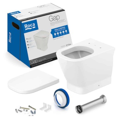 Kit Bacia Convencional e Itens De Instalação Gap Branco Brilhante C323727000 Roca