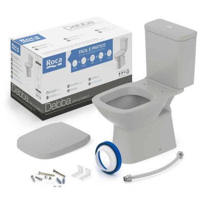 Kit Bacia Caixa Acoplada Completo Assento Termofixo Debba Classic Stone C329723017