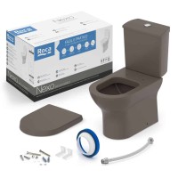 Kit Bacia Caixa Acoplada Completo Assento Termofixo Nexo Café C343723012 Roca