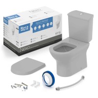 Kit Bacia Caixa Acoplada Completo Assento Termofixo Nexo Stone C343723016 Roca