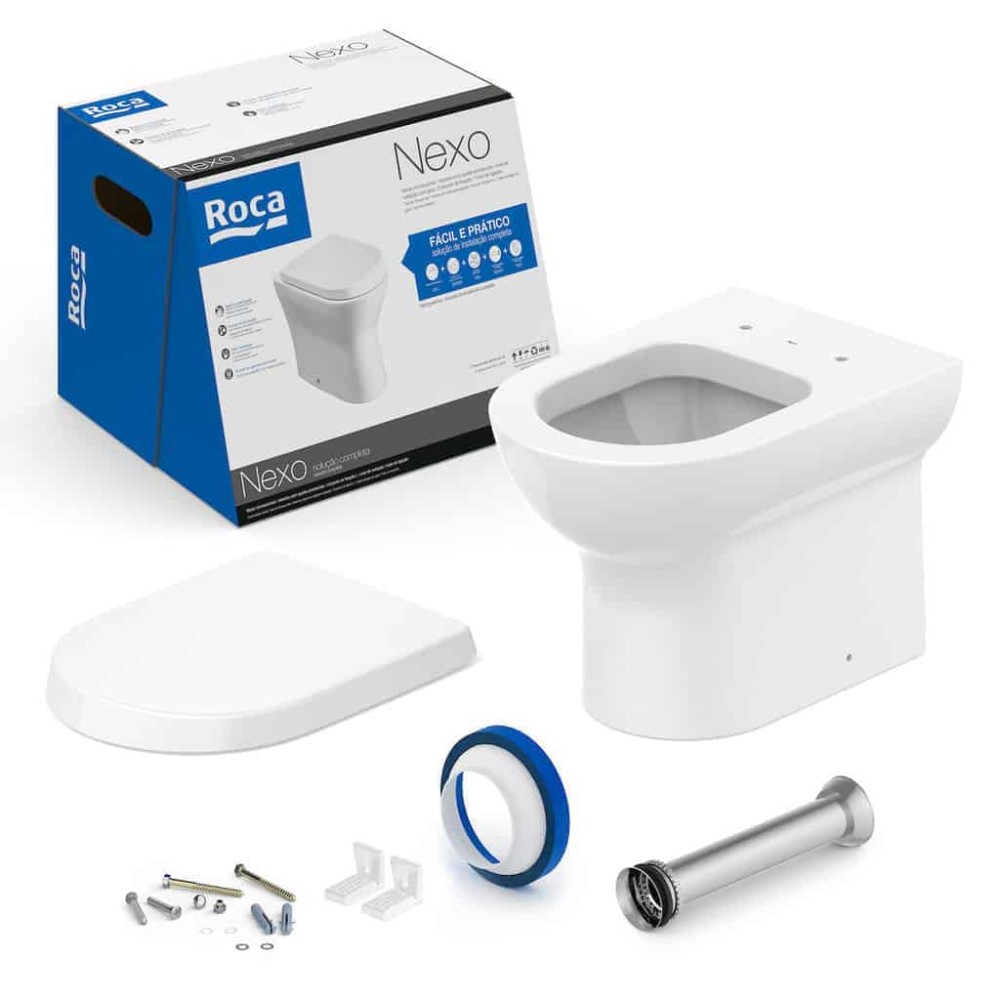 Kit Bacia Convencional E Itens De Instalação Nexo Branco Brilhante C343727000 - Roca