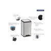 Lixeira Octos Aço Inox com Balde Removível e Pedal 15L 94544/415 - Tramontina - vista 3