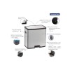 Lixeira Octos Aço Inox com 02 Baldes Removíveis e Pedal 15L + 15L 94544/430 - Tramontina - vista 4
