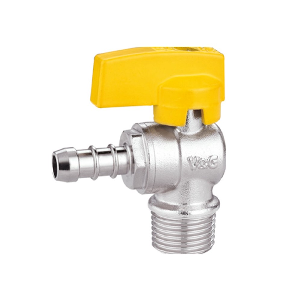 Válvula de Gás Angular 1/2 Macho e 3/8 Bico para Mangueira - Valogin