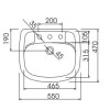 Lavatório de Coluna 575X445mm Monte Carlo L.81.17 - Deca - vista 2